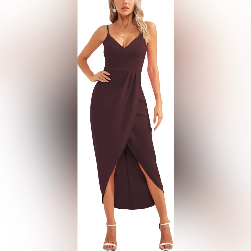 NWT Burgundy High Low Maxi Dress